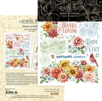 Graphic 45 Rub-On Transfer Set - Season to Celebrate