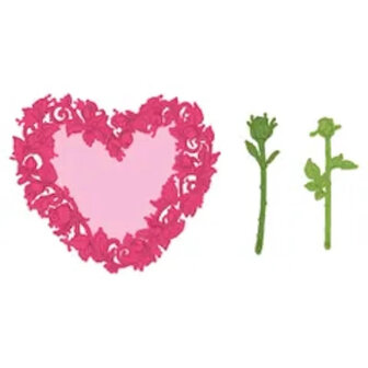 Heartfelt Creations Budding Rose Heart bundel