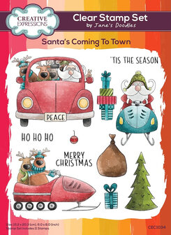 Jane&rsquo;s Doodles Stempelset &ndash; Santa&rsquo;s Coming to Town