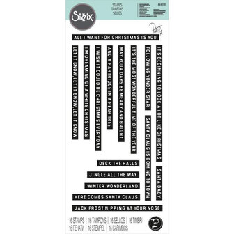 Sizzix kerst stempels &ndash; 16 heldere kerstteksten voor jouw mooiste creaties