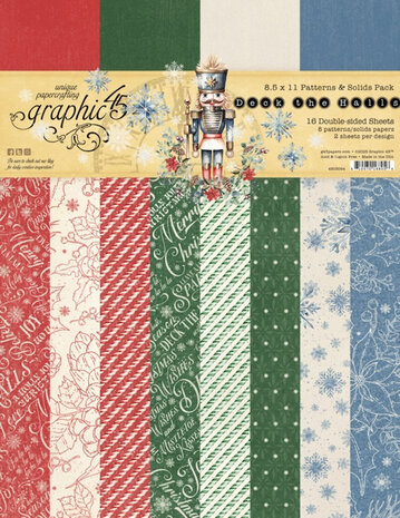 Deck the Halls 8.5"x11" Patterns &amp; Solids &ndash; Graphic 45 Kerstpapier
