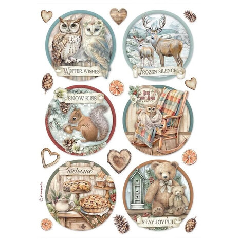 Stamperia The Owl&rsquo;s House A4 Rice Paper &ndash; 6 Rounds (6 stuks)
