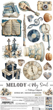  Craft o Clock  Melody of My Soul Junk Journal Cut-Outs Set | 18 vellen + bonus knipvel