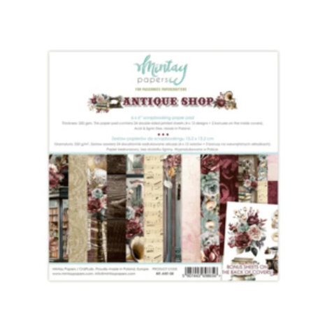 MINTAY ANTIQUE SHOP 6X6&rdquo; &ndash; VINTAGE DESIGNPAPIER MET EEN OUDE-WINKEL CHARME