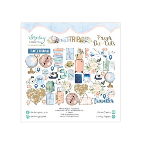 Mintay Next Trip &ndash; 60 Paper Die Cuts &ndash; voor wereldse creaties vol avontuur