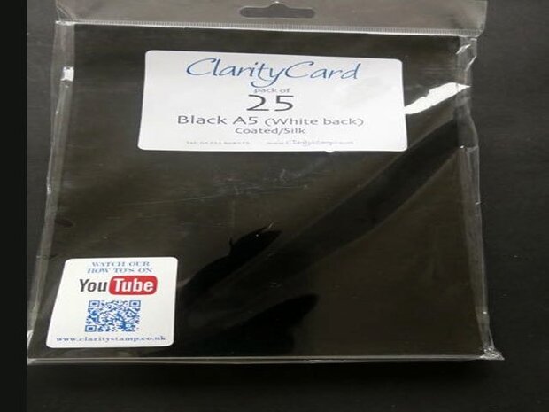 Clarity Cards A 5 BLACK gloss (PACK OF 25)