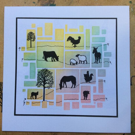 Clarity stamp WEE FARM ANIMALS STAMP & MASK KIT