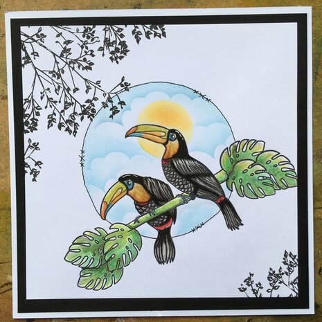 Clarity stamp toucan en cheese plants stempelset plus mask