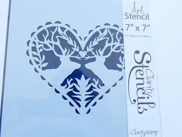 Clarity Stencil &ndash; Deer Heart (7x7")