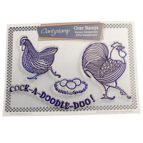 Claritystamp Cockerel & Hen stempelset