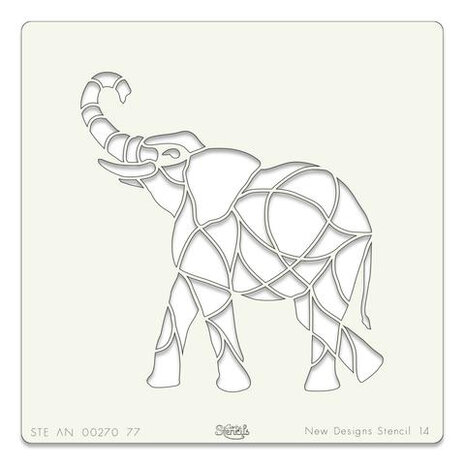 Clarity stencil Elephant 95 7"x7"