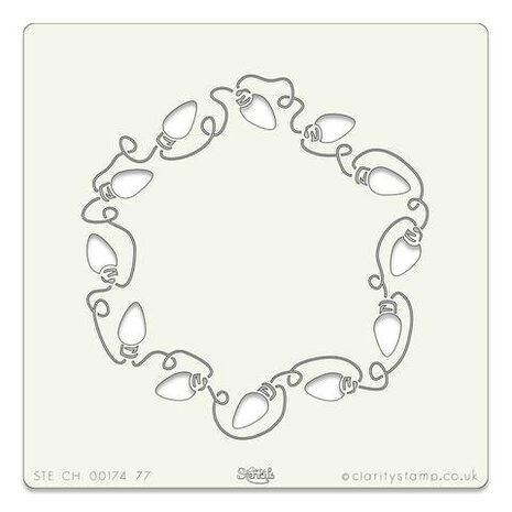 Clarity stencil FAIRY LIGHTS WREATH 7