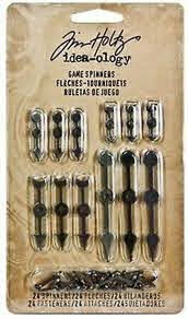 Tim Holtz Game Spinners &ndash; Vintage draaiwijzers met brads (set van 24)