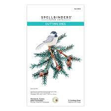 Hemlock Cones & Chickadee snijmal &ndash; Natuurlijke bosdetails van Spellbinders Susan's Garden