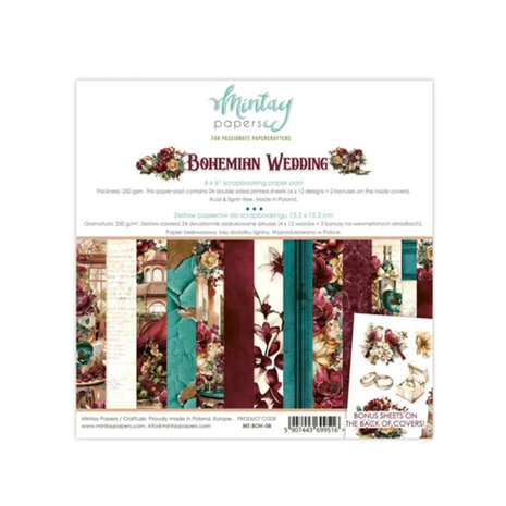 Bohemian Wedding 6x6 paper pad van Mintay