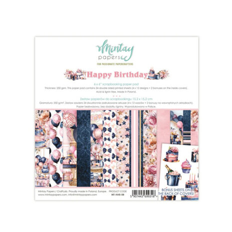 Paper pad 6x6  &ndash; Happy Birthday - Mintay papers