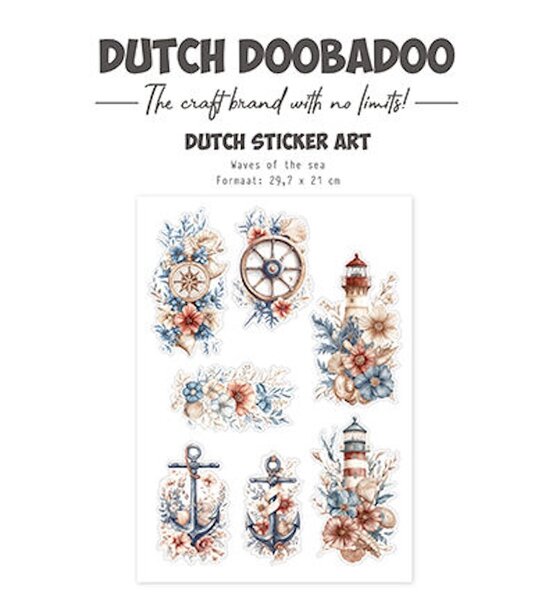 Dutch Doobadoo Sticker Art Wave of the Sea A4 &ndash; Creatieve Stickervel voor Maritieme Kunstwerken