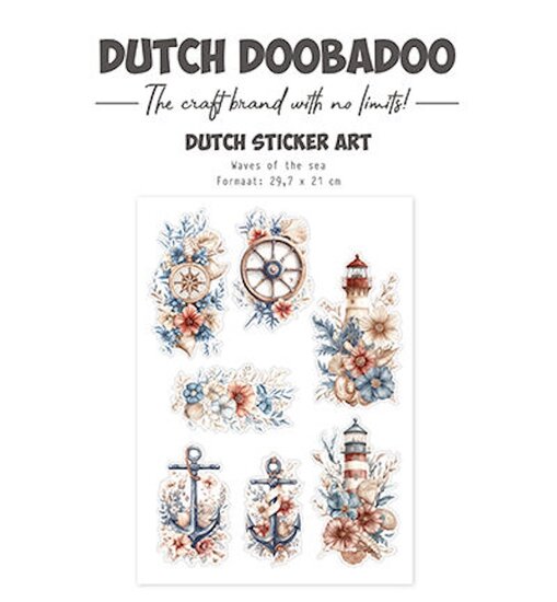 Dutch Doobadoo Sticker Art Wave of the Sea A4 &ndash; Creatieve Stickervel voor Maritieme Kunstwerken