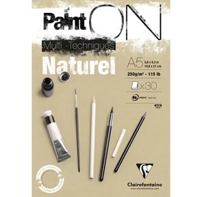 Paint One Mixed Media Papier A5 naturel – 30 vel, 250 grams