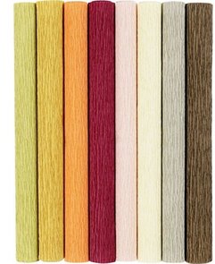Crêpepapier Warme Tinten – 8 vellen van 25x60 cm voor jouw bloemenproject