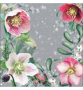 HELLEBORUS ORIENTALIS GREY – STIJLVOL KERSTSERVET VOOR DECOUPAGE