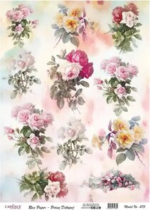 Cadence Rijst Decoupagepapier 273 30x42 cm – Rozen Aquarel