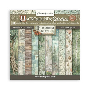 Stamperia Herbarium Silvae – 8x8 Maxi Backgrounds Paper Pack