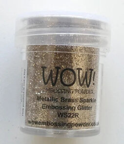 WOW! Embossing Poeder Metallic Brass Sparkle WS22R – Goudkleurig met Glitter Glans