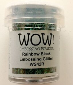 WOW! Embossing Poeder Rainbow Black WS42R – Zwart met Regenboog Glans