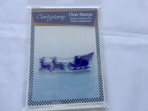Clarity stamp santa & sleigh stempelset