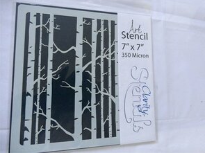 Clarity stencil BIRCH TREES 7" X 7"13