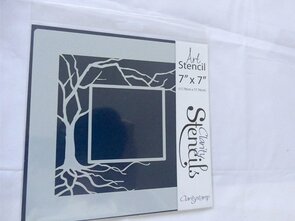 Clarity stencil TREE BOX STENCIL 7" X 7"
