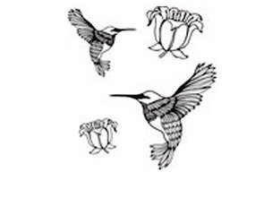 Clarity stamp hummingbirds en trumpet flowers stempelset