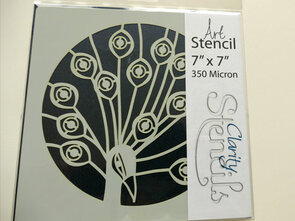 Clarity stencil PEACOCK 7" X 7". 44