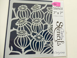 Clarity stencil POPPY SEED HEADS 7" X 7"