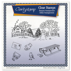 Jayne Nestorenko Winter Scene – Sled Unmounted Stamp Set