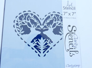 Clarity Stencil – Deer Heart (7x7")