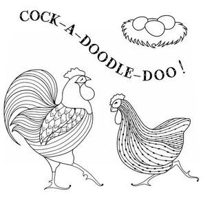 Claritystamp Cockerel & Hen stempelset