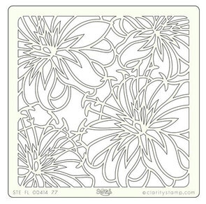 Clarity stencil CASABLANCA LILIES 7" X 7"