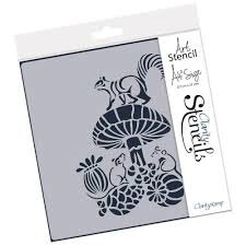 Clarity Stencil – Woodland Toadstool & Friends (A4 Vierkant)