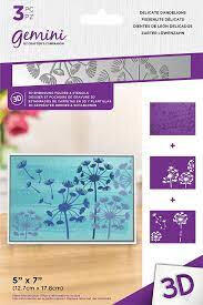 Gemini 3D Embossingfolder – Delicate Dandelions (5x7") + Stencils
