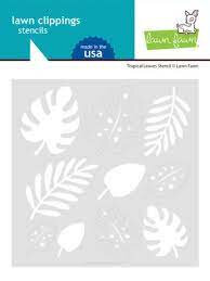 Lawn Fawn stencil tropical leaves 15 x 15 cm