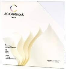 Cardstock 12x12"-   Structuur - Vanille - 60 vel - American Crafts 