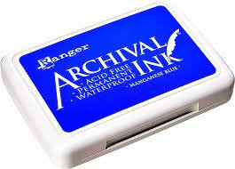 stempelinkt - watervast - manganese blue - Archival ink 