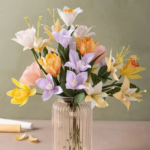 Lenteboeket van Crepepapier – Complete hobbyset voor een fris voorjaarsboeket