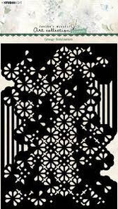 Studio Light Mask Stencil – Grungy Floral Pattern
