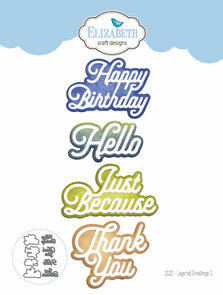  Snijmal -  Tekst Layered Greetings  - Elizabeth Craft Designs