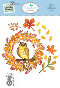 Elizabeth Craft Designs snijmal Fall Wreath & Owl kopen – herfst krans en uil snijmal