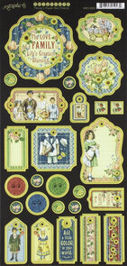 Graphic 45 chipboard penny's paper doll family