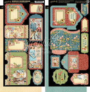 Graphic 45 tags Penny's paper doll family